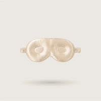 3D-konturierte LashProtect Seiden-Schlafmaske zum Schutz der Wimpern, Farbe: Champagner, 100 % Maulbeerseide, 23 Momme – SilkWide