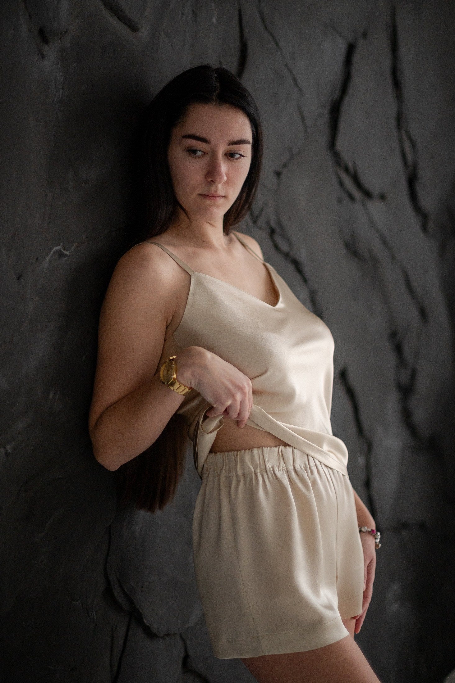 25 Momme Mulberry Silk Shirt - Golden Champagne