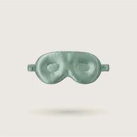 3D contoured LashProtect silk sleep mask in Coral Green, protects eyelashes, 100% mulberry silk, 23 momme – SilkWide
