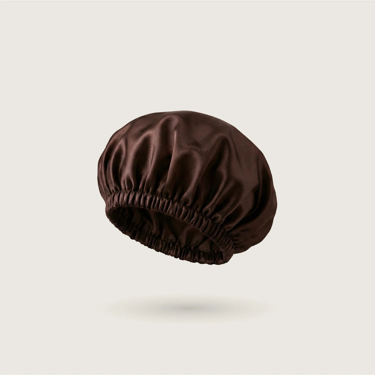 Classic double-layer silk bonnet in Choco Brown for sleeping, 100% mulberry silk, 23 momme, OEKO-TEX certified – SilkWide