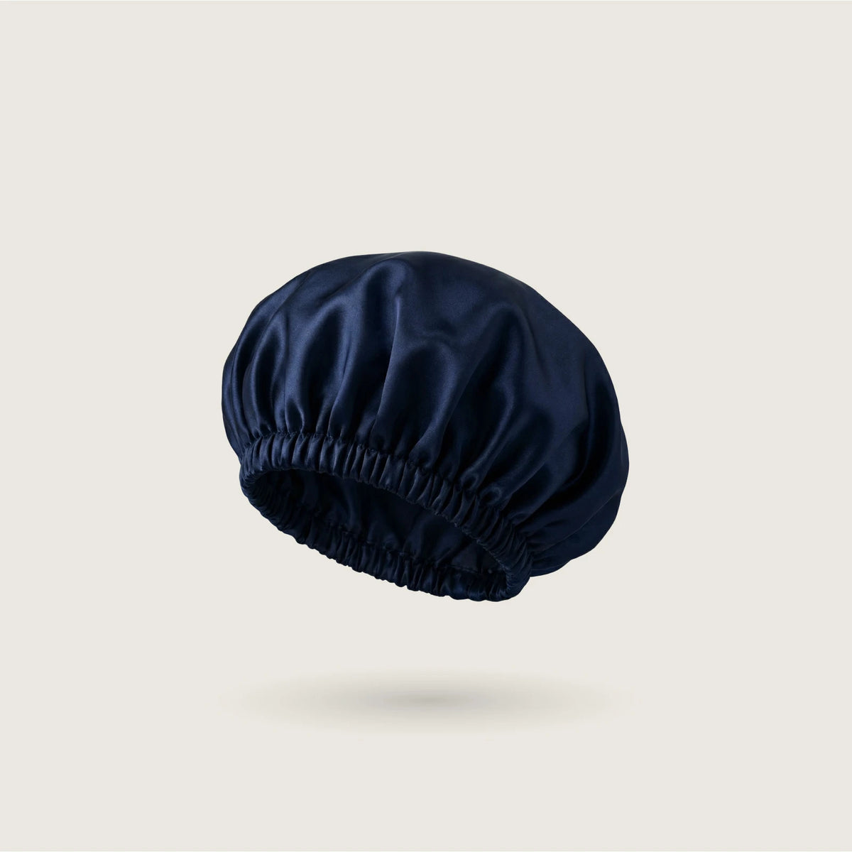 Classic double-layer silk bonnet in Deep Navy for sleeping, 100% mulberry silk, 23 momme, OEKO-TEX certified – SilkWide