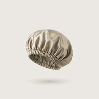 Classic double-layer silk bonnet in Desert Dune for sleeping, 100% mulberry silk, 23 momme, OEKO-TEX certified – SilkWide
