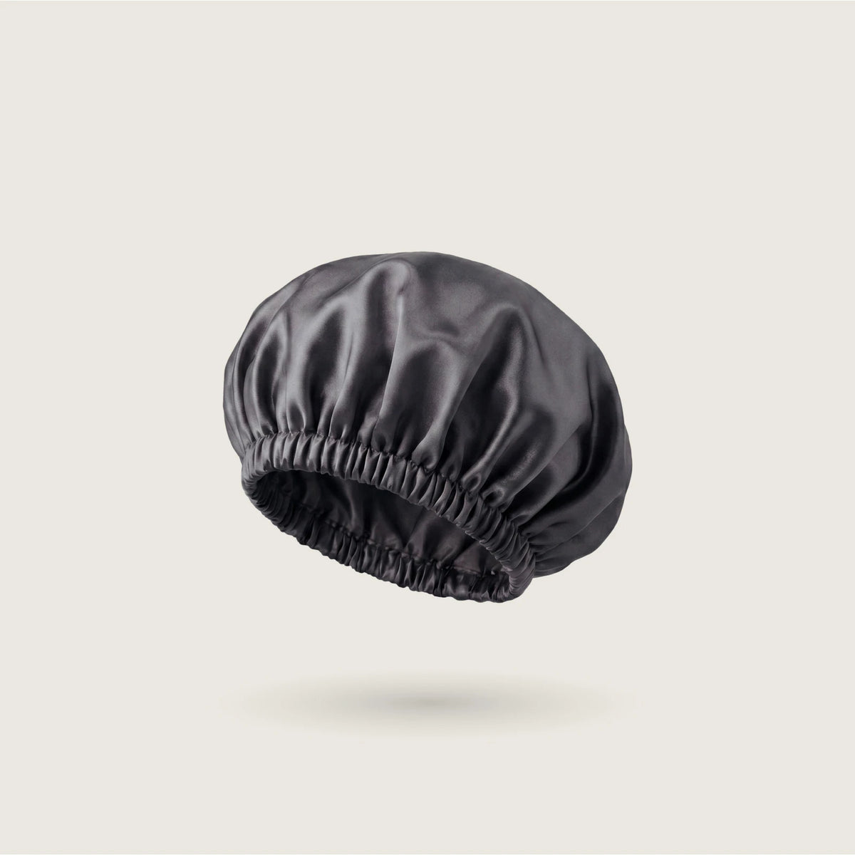 Classic double-layer silk bonnet in Graphite for sleeping, 100% mulberry silk, 23 momme, OEKO-TEX certified – SilkWide