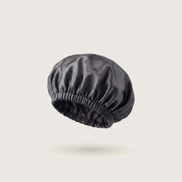 Classic double-layer silk bonnet in Graphite for sleeping, 100% mulberry silk, 23 momme, OEKO-TEX certified – SilkWide