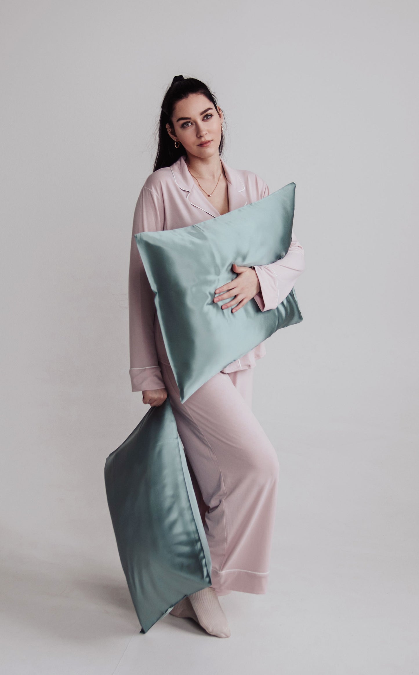 Шелковая наволочка - Мята зеленая, 23 Момм