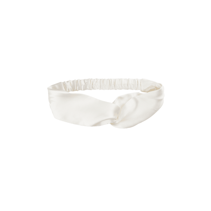 Natural Silk Headband, 25 Momme - White