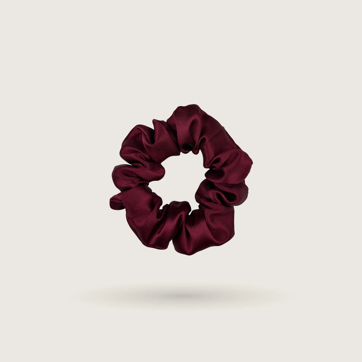 Medium Bordeaux silk scrunchie, 3 cm wide, 100% mulberry silk, 23 momme, OEKO-TEX certified, for all hair types – SilkWide