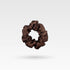 medium size silk scrunchie hair tie from 100% natural mulberry silk in brown color