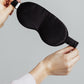 Antifaz de seda para dormir que protege las pestañas -  Negro 
