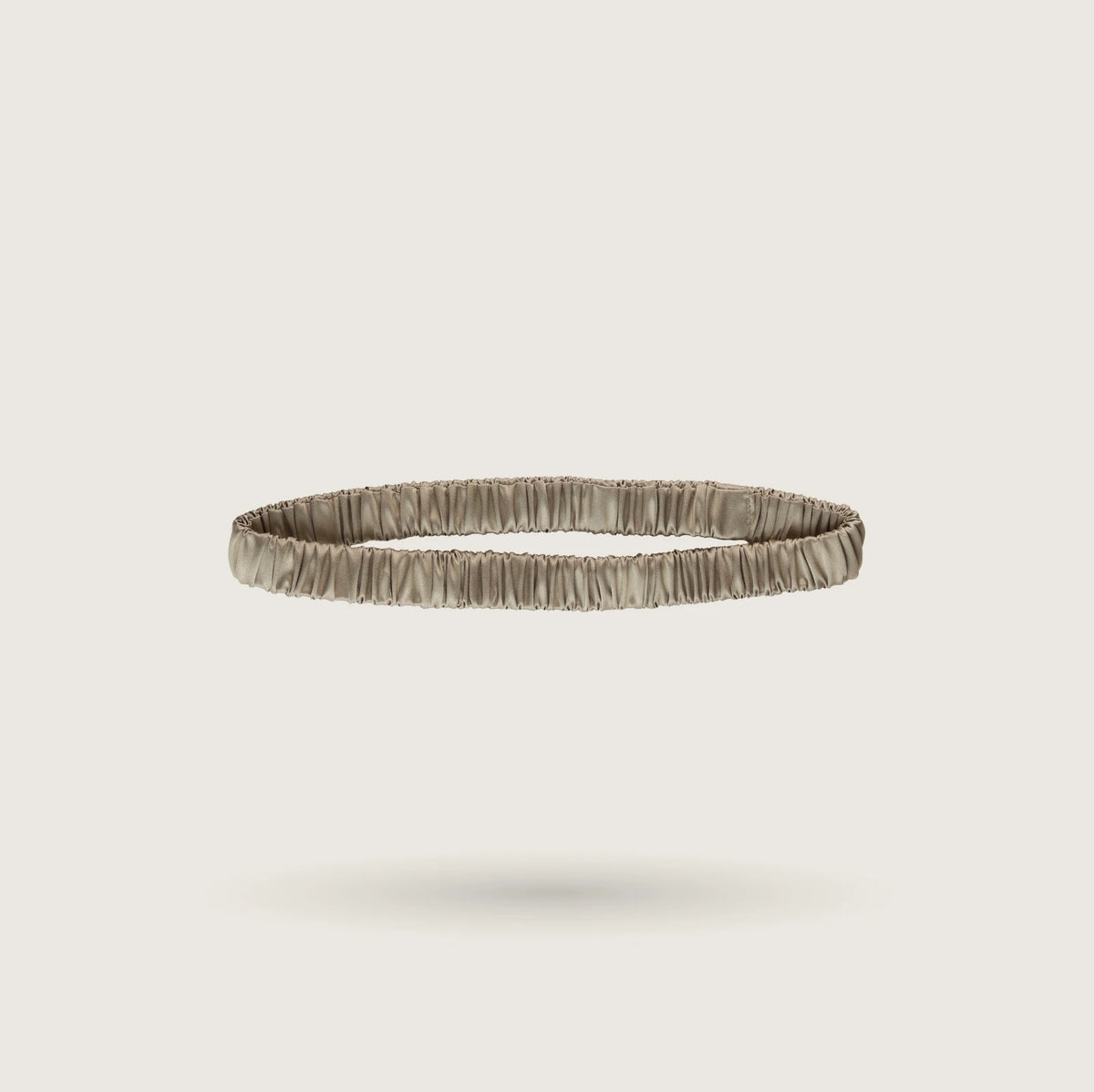 Minimal thin elastic silk headband in Desert Dune, 100% mulberry silk, 23 momme, OEKO-TEX certified – SilkWide