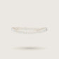 Minimal thin elastic silk headband in Moon Pearl, 100% mulberry silk, 23 momme, OEKO-TEX certified – SilkWide
