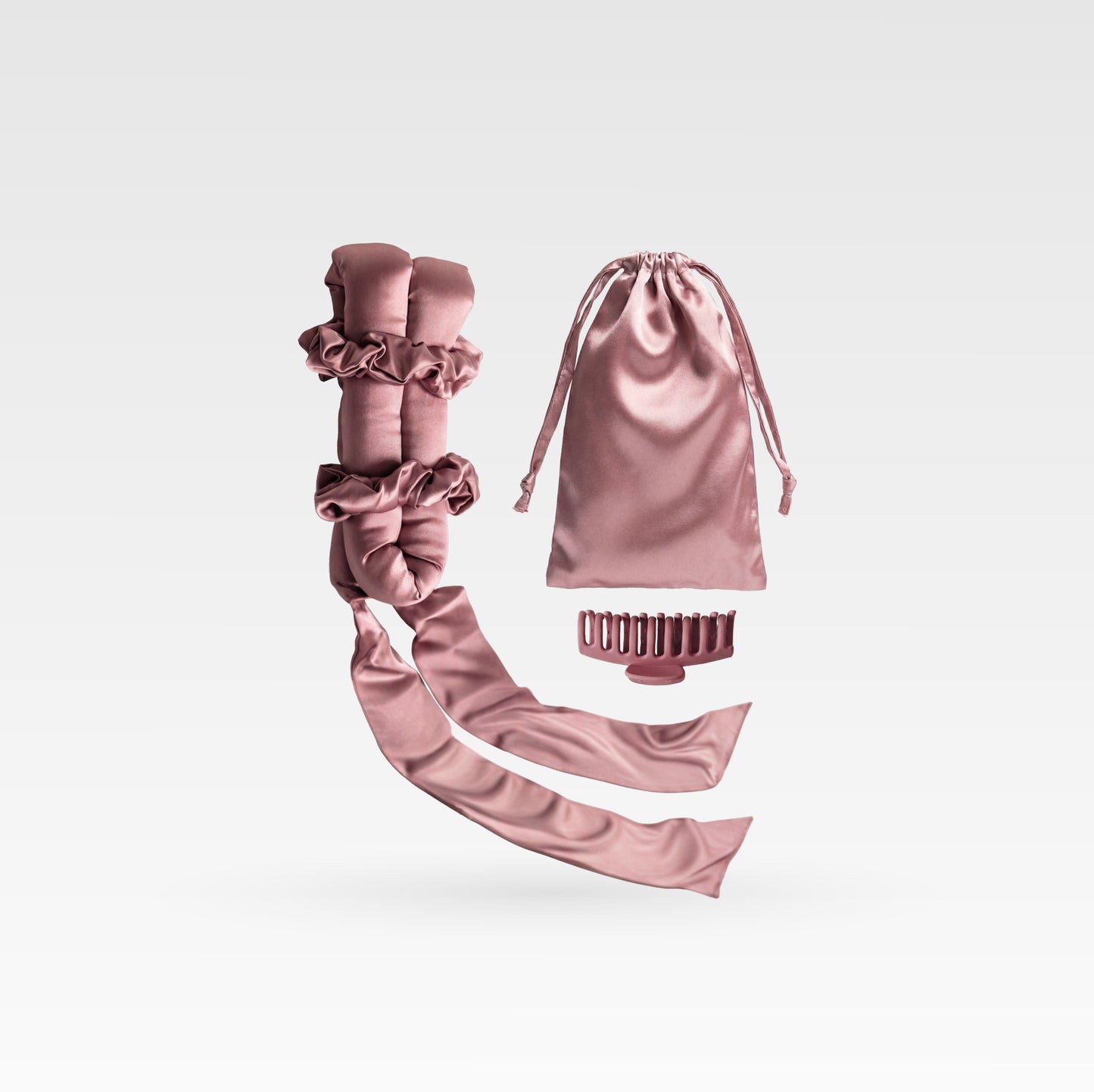 Rizador de pelo de seda morera sin calor - Malva pálido