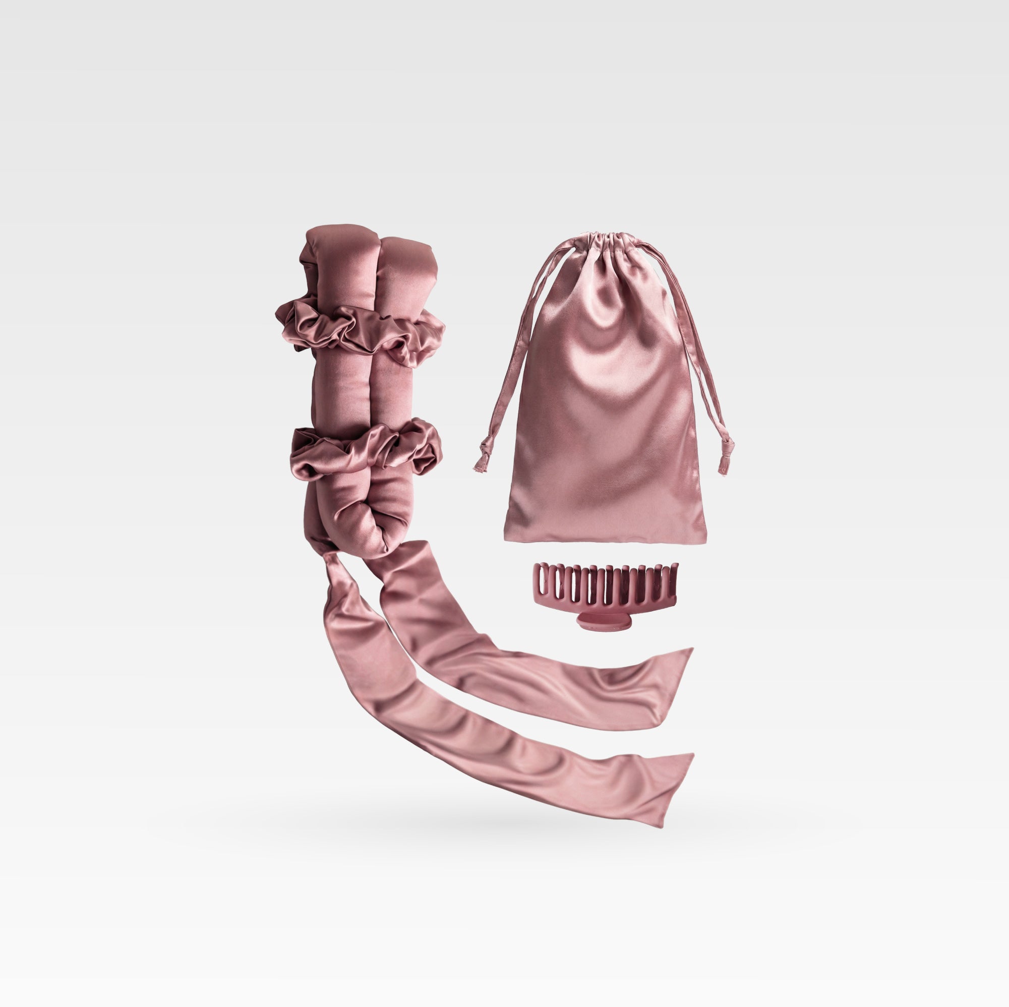 Heatless Mulberry Silk Hair Curler - Pale Mauve