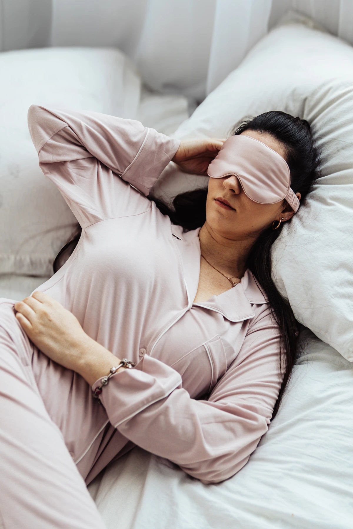 Premium Silk Sleep Mask - Powder Pink