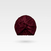 Premium Twisted Silk Bonnet - Bordeaux