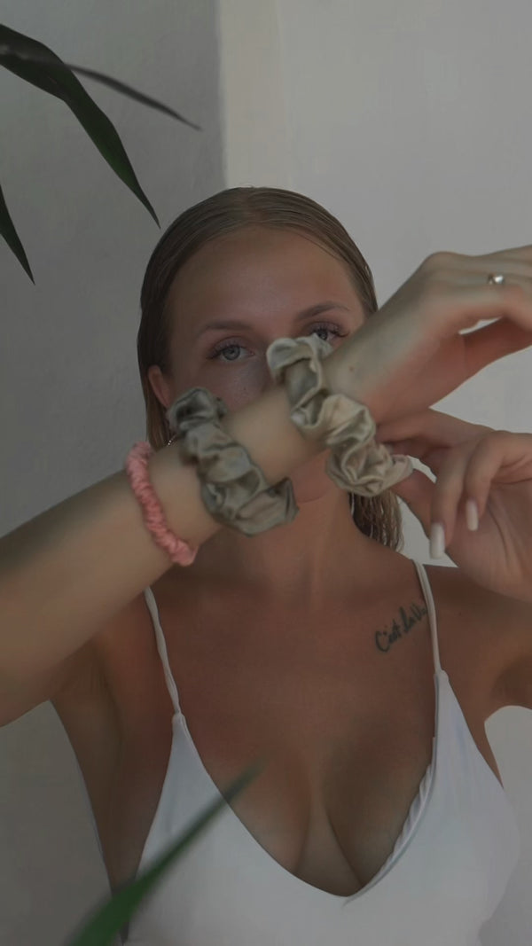 medium size silk hair scrunchies