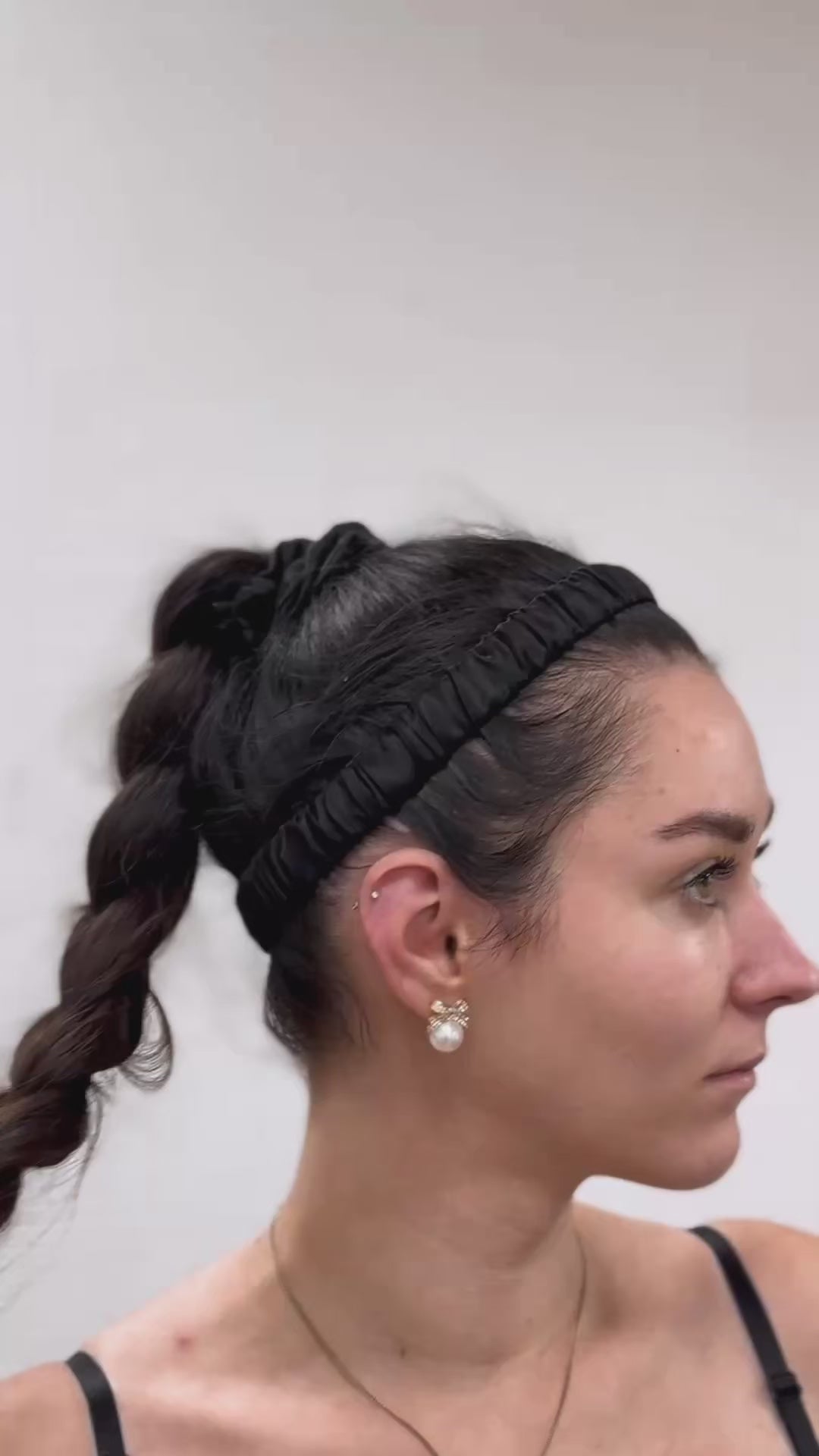 pure mulberry silk headband in black color