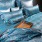 Jacquard Silk Duvet Cover Set - Orient Blue