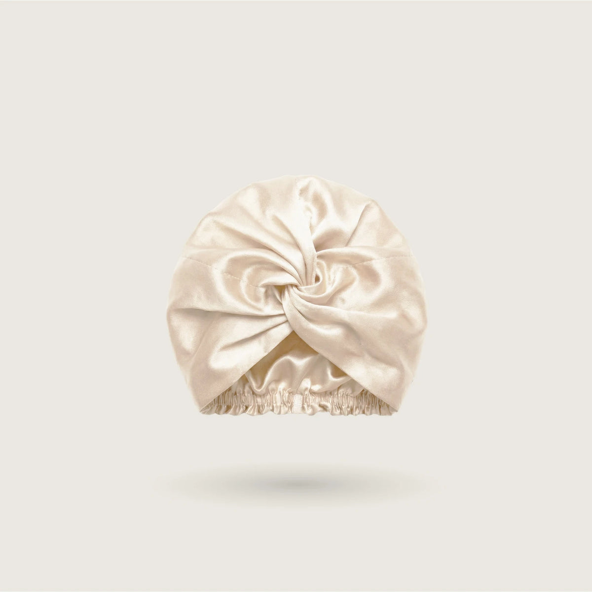 Twisted turban silk bonnet in Golden Champagne for sleeping, double-layer 100% mulberry silk, 23 momme, OEKO-TEX certified – SilkWide