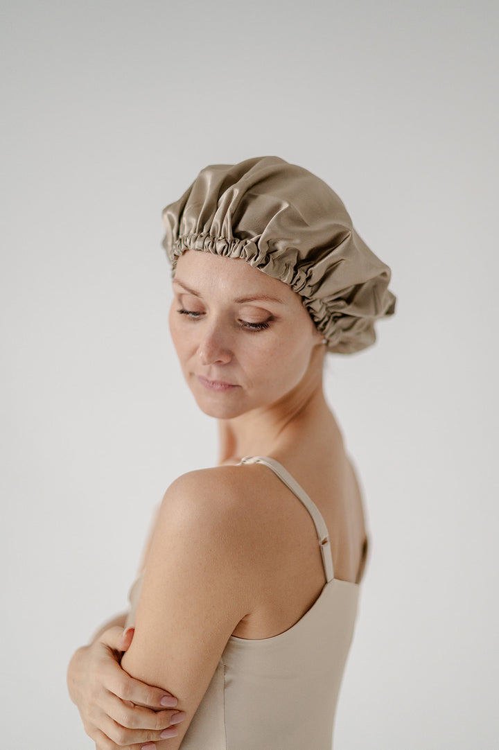 classic silk bonnet hair cap, double sided turban desert dune