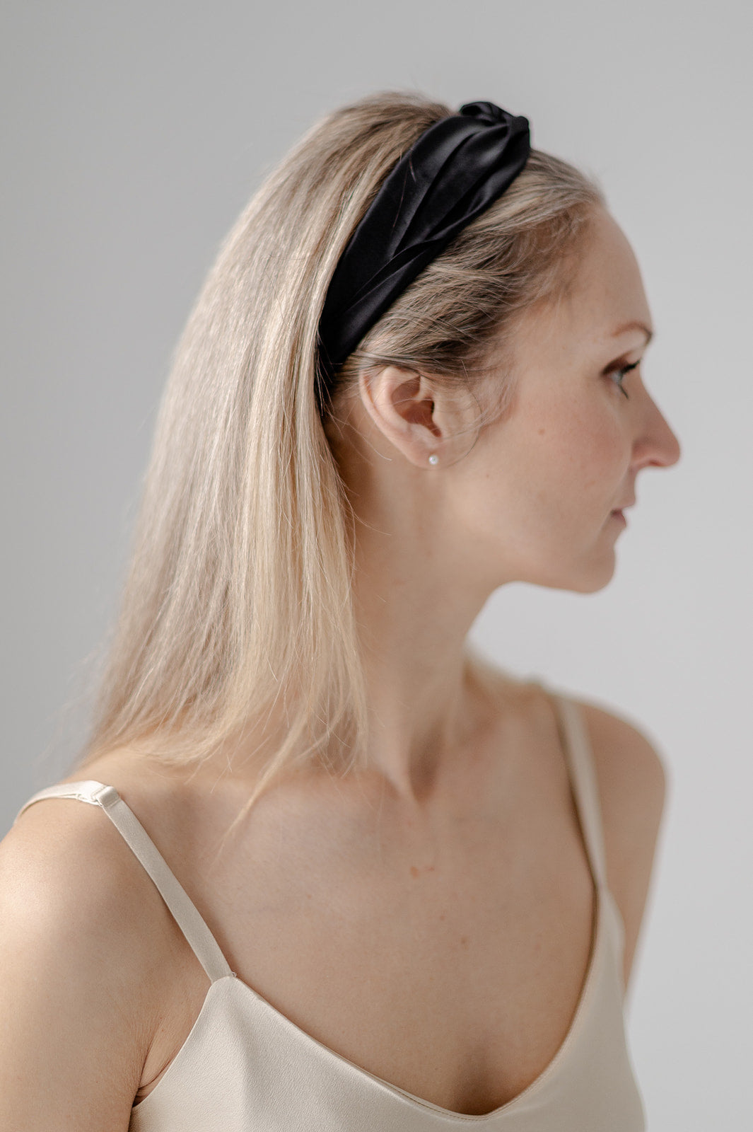 Pure Mulberry Silk Headband - Midnight Black