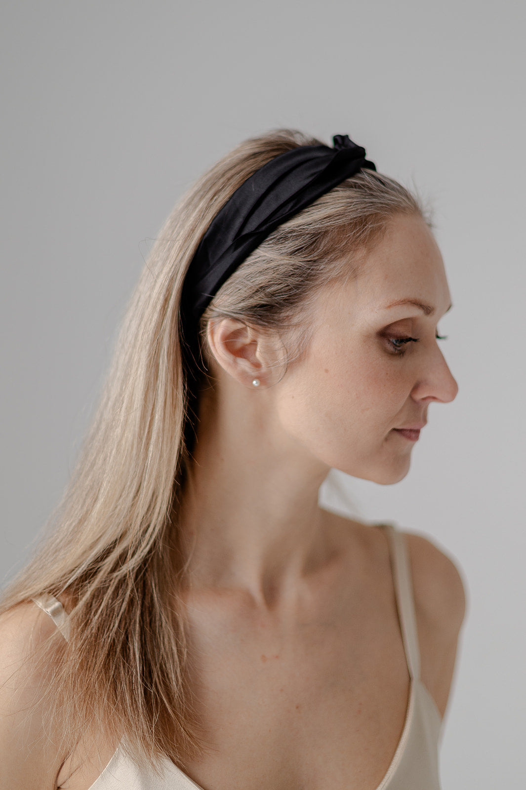 Pure Mulberry Silk Headband - Midnight Black