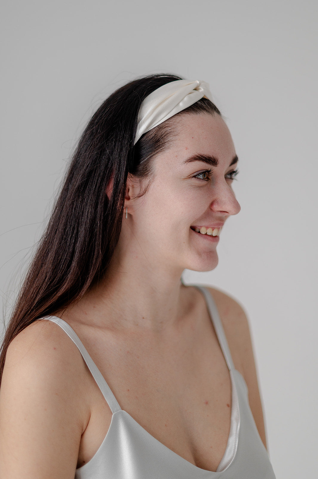 Pure Mulberry Silk Headband - Moon Pearl