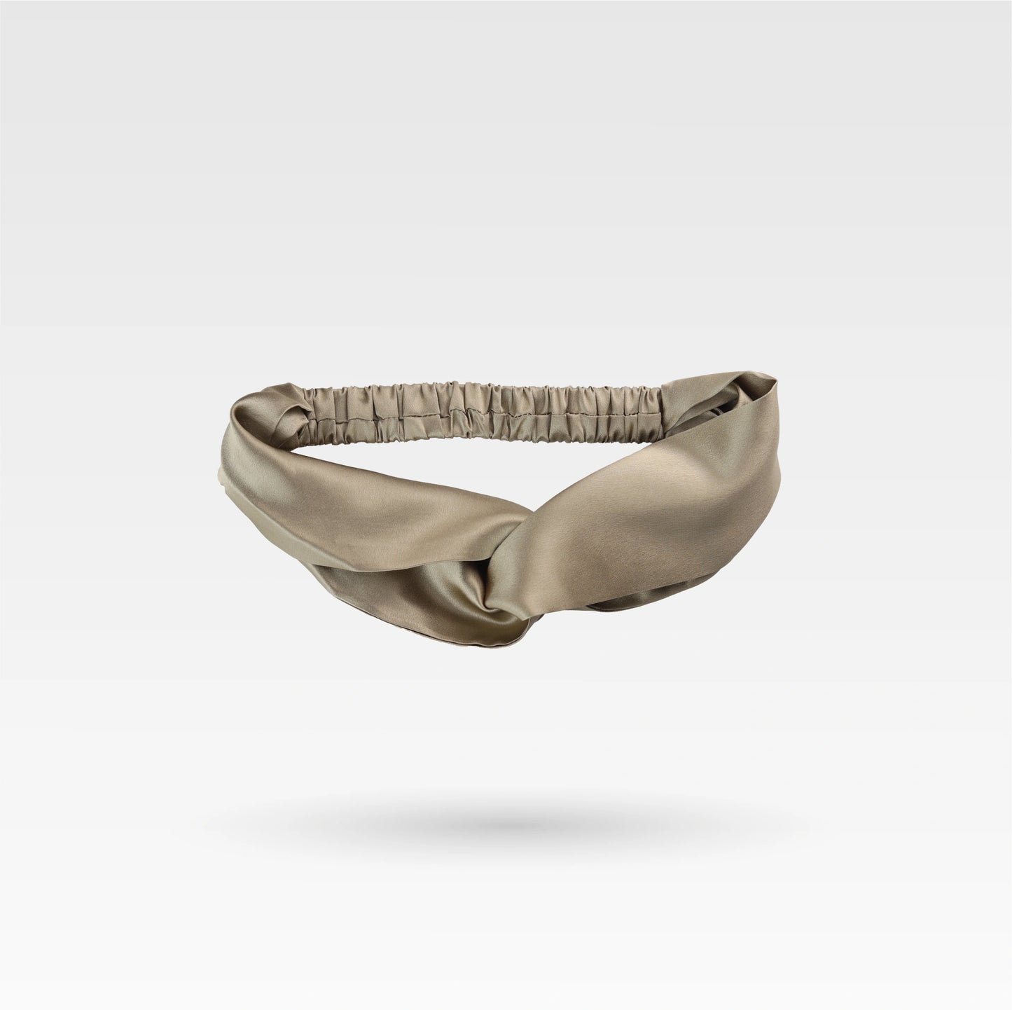 classic design silk headband in khaki color
