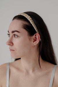 Minimal Natural Silk Headband - Golden Chapmpagne