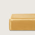 Natural silk fitted sheet Ada Gold on a mattress, 100% silk satin, 28 momme, OEKO-TEX certified, made in Germany – SilkWide