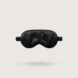 Midnight Black silk sleep mask with silk-covered strap, 100% mulberry silk, 23 momme, OEKO-TEX certified – SilkWide