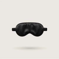 Midnight Black silk sleep mask with silk-covered strap, 100% mulberry silk, 23 momme, OEKO-TEX certified – SilkWide