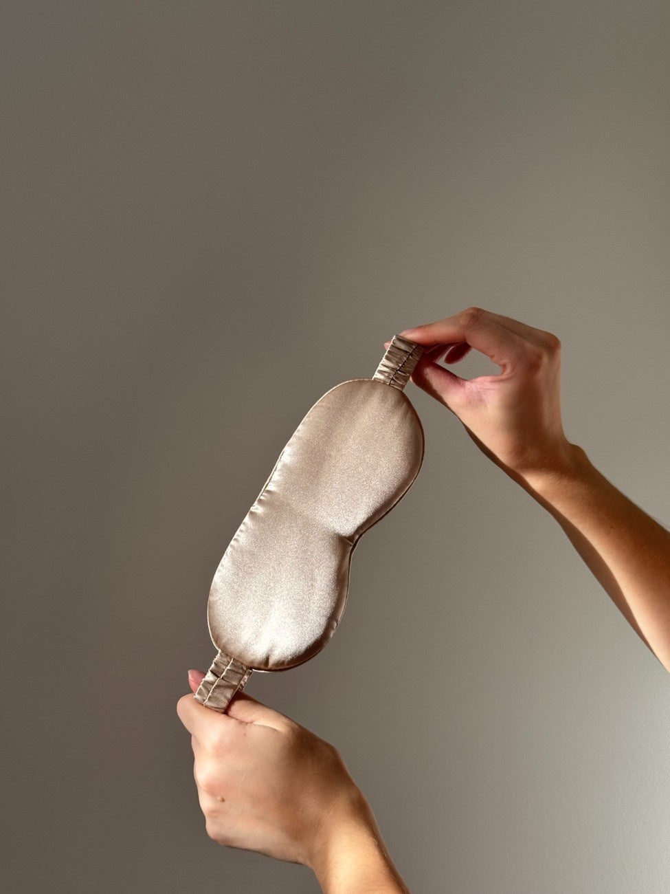 silk sleep mask for better sleep in caramel color