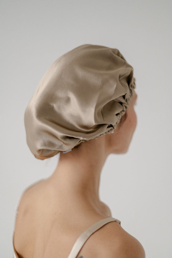 silk turban hair bonnet, natural mulberry silk