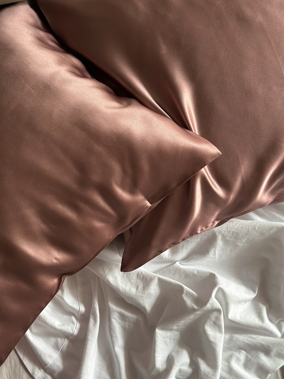 silk pillowcase pale mauve