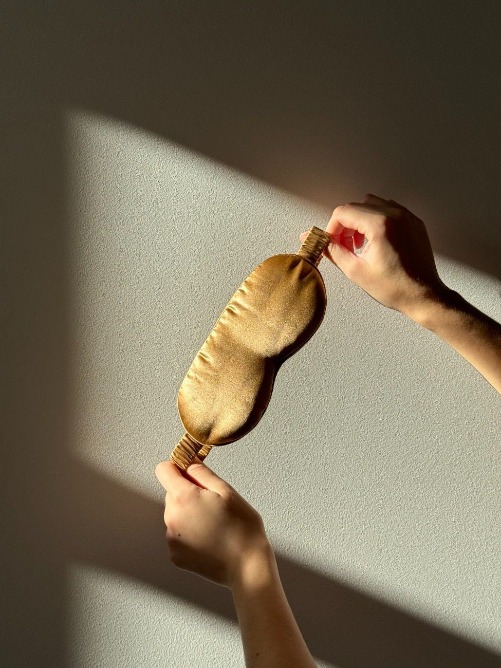 silk sleep mask in gold color