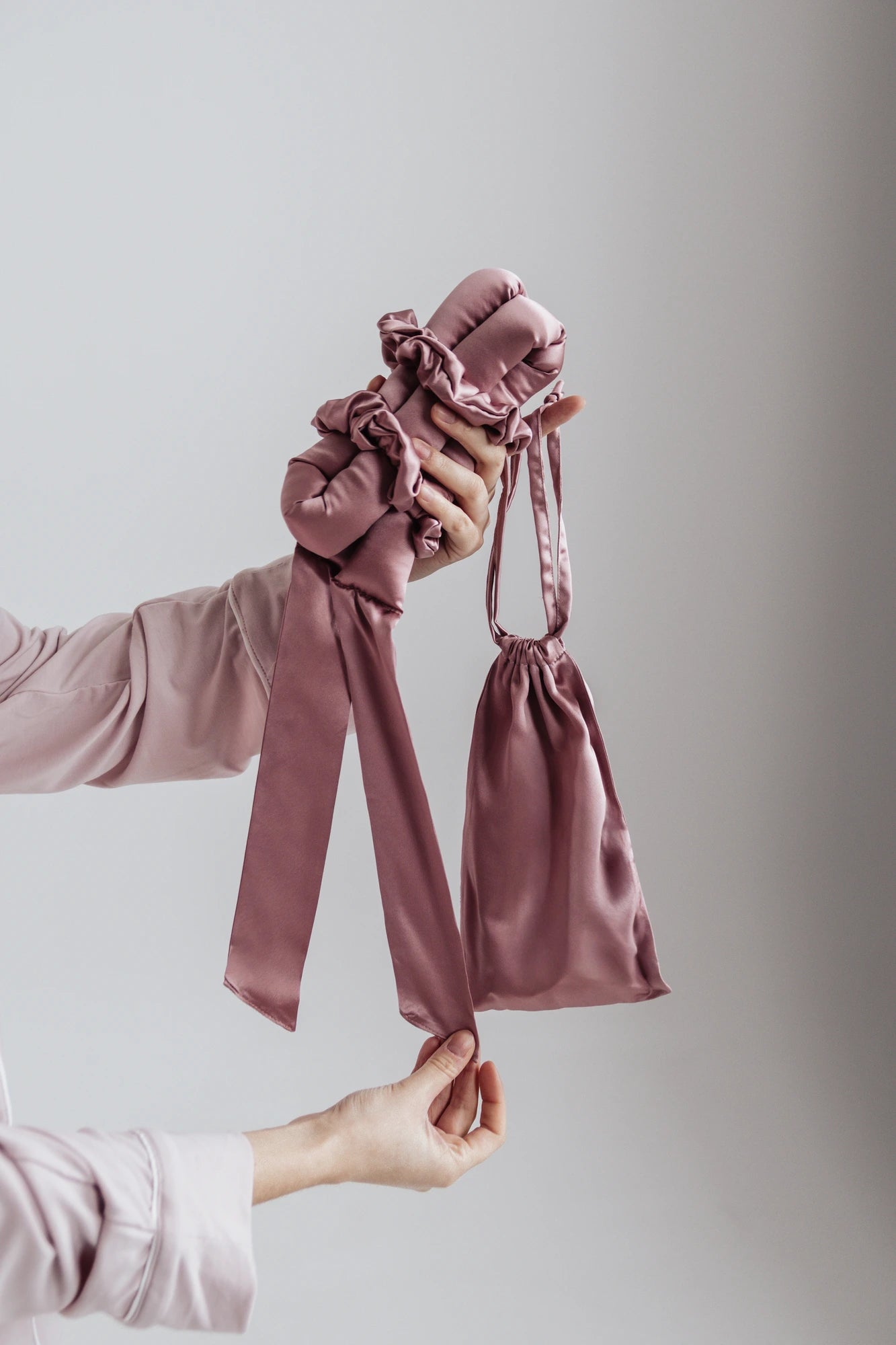 Rizador de pelo de seda morera sin calor - Malva pálido