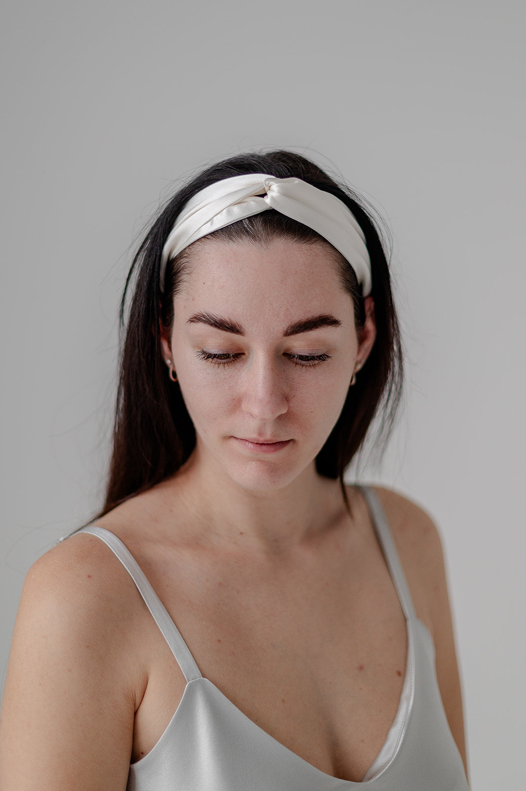 Pure Mulberry Silk Headband - Moon Pearl