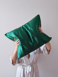 23 Momme dabīgā zīda spilvendrāna - Smaragda zaļa