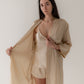 25 Momme Mulberry Silk Robe - Golden Champagne